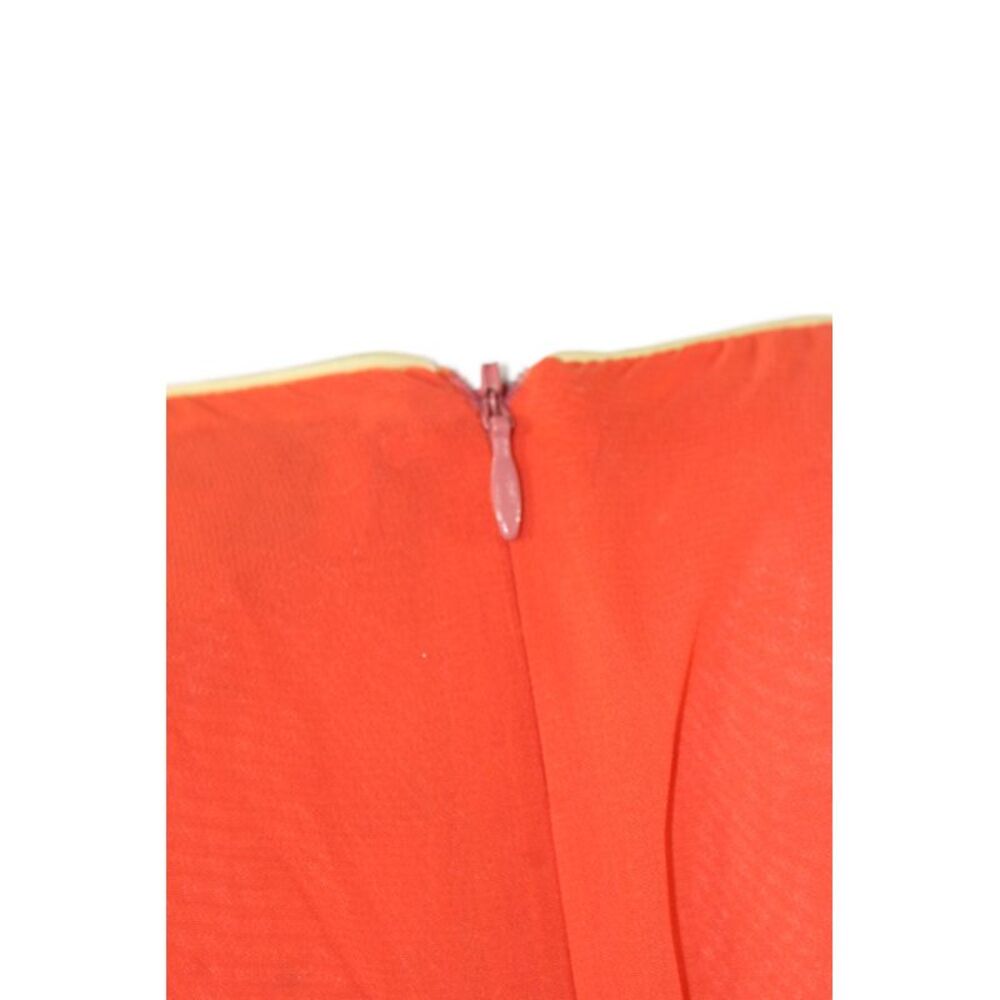 Belle Badgley Mischka Womens Orange Sleeveless Jumpsuit Zip Polyester Size 4 - Picture 4 of 5